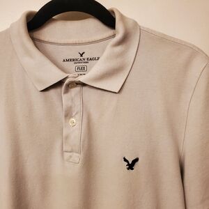American Eagle Outfitters Men's Gray Polo Shirt